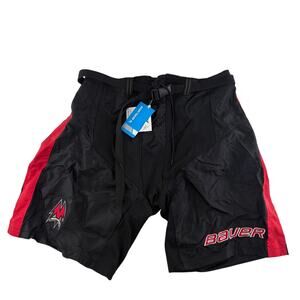 NCAA SENIOR PRO STOCK Mohawks Bauer Men's Black Red Pant Shell Shorts Size L